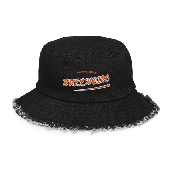 Distressed denim Bucket hat