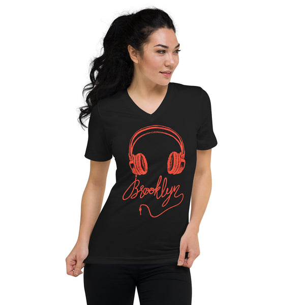 V-Neck T-Shirt Headphones